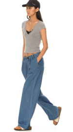 Retro Ease Drawstring Wide-Leg Denim Pants - Image 4